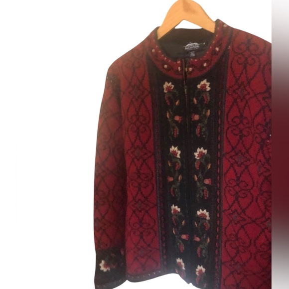 Icelandic Design Wool Sweater Zip Up Lined SZ M long sleeve Alpine Chic Nordic - Picture 14 of 14